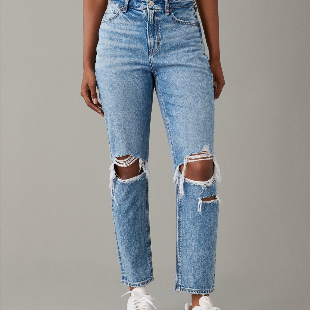 American Eagle Distressed Steiger Mom Jeans